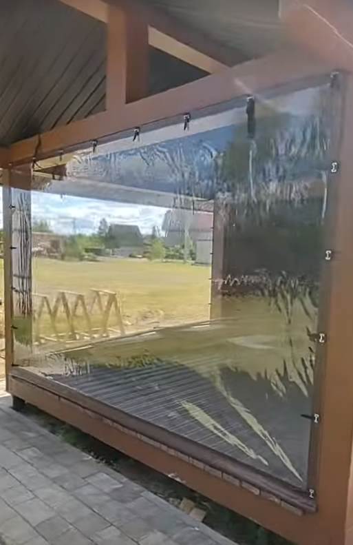 Мягкое остекление беседки